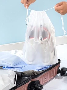 1/5/10个装带绳透明鞋袋，旅行便携防水鞋袋，多功能收纳袋，男女通用鞋履整理袋，旅行用品，家居收纳整理用品，户外办公返校旅行必备配件，抽绳鞋袋，鞋套，防尘，女士收纳袋，邮轮旅行必备，度假必备 - 無色 - 查看 9