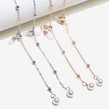 1pc Simple Beaded Metal Chain Pearl Glasses Chain For Women - Multicolor - View 2
