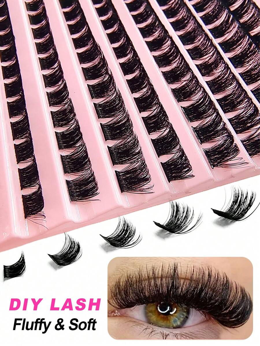 120 Pcs Fluffy Lash Clusters Natural Look Wispy Eyelash Extensions