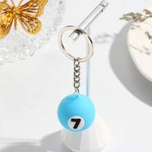Creativo llavero en forma de bola de billar en miniatura en varios colores para niñas, lindo soporte de llave para bolsos, accesorio para mochila, regalo para uso diario. - Multicolor - Ver 8