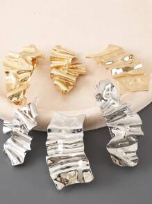 1个金属亮面波浪折叠不对称简约发夹发饰弹簧夹，发饰 - 彩色 - 查看 2