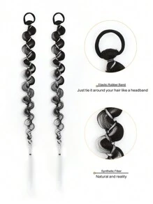 1 件泡泡辫欧美合成假发拳击油炸面团扭结编织接发长辫子组织甜美酷辣妹马尾扭发辫