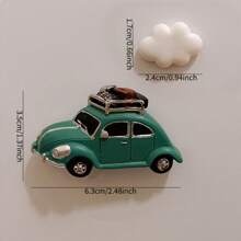 2pcs Cute Cartoon Car Fridge Magnet For Kitchen & Office Decoration, Whiteboard & Refrigerator Sticker- Lovely Home Decor & Utility Magnets Best Gifts Birthday Graduation