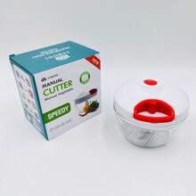 1pc Manual Food Chopper Vegetable Fruit Nut Onion Hand-Powered Mixing Processor (5 Colors)