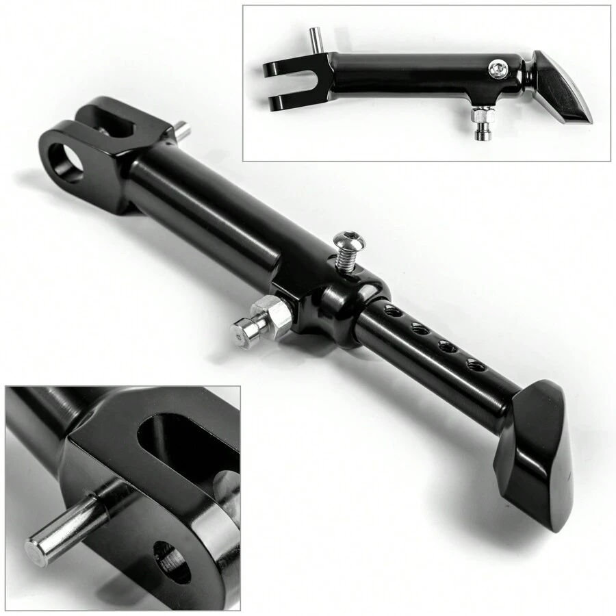 CNC Aluminum Side Stand Leg Kickstand Adjustable For Kawasaki Z900RS 2018 Black - 黑色 - 查看 1