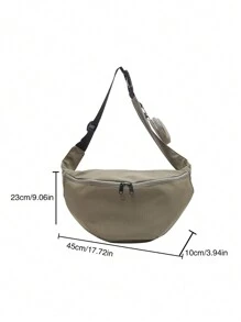 極簡時尚女士胸包，大容量斜揹包帶小包