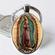 Vintage Style Zinc Alloy Keychain With Guadalupe Virgin Mary Image And Crystal Keyring, Perfect Gift For Family And Friends On Christmas, Birthday And Holidays. School Car Accessories Cute Goth Y2k Bag Accessories Lanyards With Id Holder Car Accessories Bag Charms Gifts For Mother, Father, Graduation, And Teacher - Multicolor - View 2