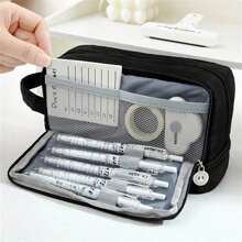 1pc Large Capacity Double Layer Pencil Case Simple Multifunctional Pencil Box,Pencil Pouch,School Bag