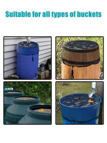 1pc Rain Barrel Mesh Cover, Water Collection Buckets Net, Rain Barrel Netting Cover With Adjustable Drawstring, Filter Screen For Outdoor Garden Rain Barrel Accessories Prevent Mosquitoes, Fallen Leaves And Other Debris From Entering The Bucket