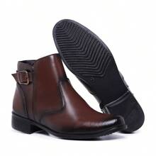 Women Mid-Calf Boots - Preto e Capuccino - 查看 5