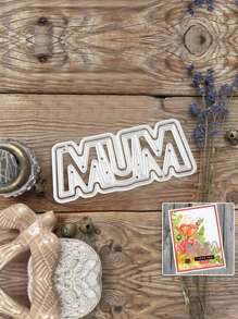 藝術風格的”MOM"金屬切割模具，用於母親節裝飾、DIY相簿、手工賀卡和禮物等，送上祝福和感謝 - 銀色 - 查看 1