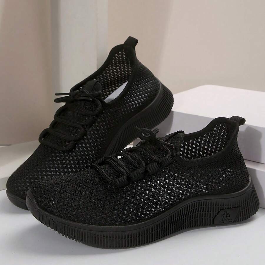 Women European And American LargeSize Black Casual Shoes, SoftSoled