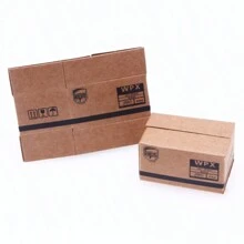 10pcs Miniature Simulation Cardboard Shipping Box, Label, Waybill And Scale Model, Photography Prop, 5pcs Mini Express Box And Waybill Each - Brown - View 5