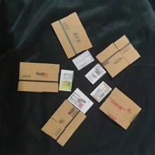 10pcs Miniature Simulation Cardboard Shipping Box, Label, Waybill And Scale Model, Photography Prop, 5pcs Mini Express Box And Waybill Each - Brown - View 6