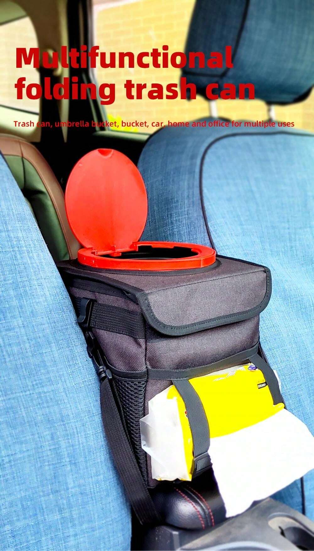 Little Red Riding Hood Flip Lid Car Trash Can Foldable Car Trash Can