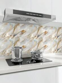 1PC New White Gold Marbling Kitchen Oil-Proof Sticker Waterproof Self-Adhesive High Temperature Resistant Cabinet Countertop Film Stove Renovation Marble Wallpaper,Stickers,Wall Decal,Vinly Decal For Home Decorations,Spring Decoration Items Refesh Your Home,Rama Decoration Stickers Gifts Birthday Graduation