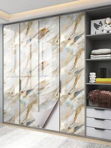 1PC New White Gold Marbling Kitchen Oil-Proof Sticker Waterproof Self-Adhesive High Temperature Resistant Cabinet Countertop Film Stove Renovation Marble Wallpaper,Stickers,Wall Decal,Vinly Decal For Home Decorations,Spring Decoration Items Refesh Your Home,Rama Decoration Stickers Gifts Birthday Graduation