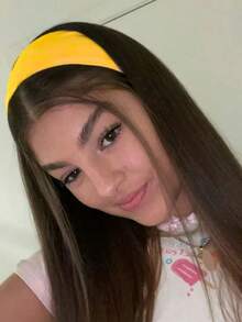 1入組女士頭帶，瑜伽健身頭帶，跑步頭帶，防汗髮飾品 - 黃色 - 查看 2