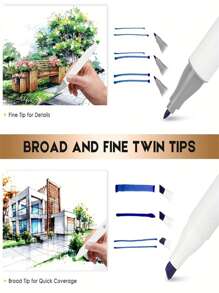 Touchhero Metallic Marker Pens, 30 Bright Colors, Fine Point - Multipurpose For Rock Painting, Art, Glass, And Card Making - 30 Colors - View 2