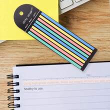 1 unidad / 8 unidades de Notas Adhesivas Extra Largas para etiquetas de lectura de estudiantes, etiquetas de dirección de oficina, etiquetas de notas de libros, almohadilla de notas transparente a pruebas de agua, etiqueta adhesiva colorida - Multicolor - Ver 5