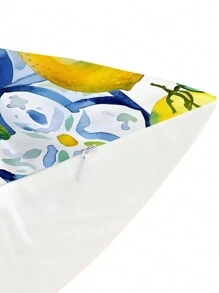 1 housse de coussin à motif de citron aquarelle (sans oreiller) couverture de coussin décorative imprimée d'un côté douce et confortable, convient pour la chambre à coucher, le salon