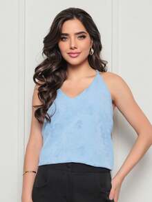 Women Tank Tops & Camis - 淺藍色 - 查看 3