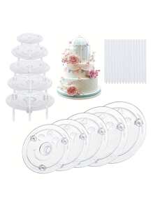 1 套透明多层蛋糕支架，带多层蛋糕垫，圣诞节