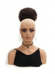 1 Pc Afro Curly Hair Buns Updo Ponytail Short African Twisted Curly Drawstring Extension For Women And Girls Synthetic Hair Bun Ponytail Clip In Hair Extensions