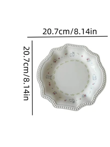 Đĩa thỏ đính ngọc trai giả tinh tế, đĩa thỏ sáng tạo đơn giản và tươi mới, chạm nổi bằng gốm sứ, thích hợp cho nhà hàng, quán cà phê và phòng khách. Quà tặng Giáng sinh - Đĩa thỏ đính cườm tinh xảo - Xem 2