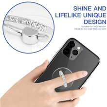 Cell Phone Ring Holder Stand 2 Packs Sliver, Glitter Rhinestone Phone Ring Finger Kickstand Universal 360 Degree Rotation,Clear Phone Ring Grip Compatible With Various Mobile Phones Compatible With IPhone, Android Phone, Gift For Birthday, Family, Friends Finger Ring Holder, Phone Grip, Phone Accessories