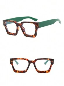 One Pair Of Square Retro Non-Prescription Glasses For Women, Fashionable Accessory Glasses, Suitable For Reading And Daily Use Without Makeup