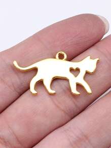 10pcs/Bag 17x31mm Heart Cat Charms Pendants For Jewelry Making DIY Handmade Craft Supplies For DIY Jewelry Making - Cat - View 5