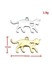 10pcs/Bag 17x31mm Heart Cat Charms Pendants For Jewelry Making DIY Handmade Craft Supplies For DIY Jewelry Making - Cat - View 2
