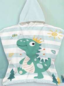 260GSM Ultra-Soft Microfiber Children's Hooded Cloak Poncho, Classic Print Design, Unisex, Highly Absorbent, Sand-Proof, Lightweight & Portable, Suitable For Bathroom, Beach, Seaside. Available In 3 Sizes (Please Choose Appropriate Size Based On Size Chart To Avoid Oversized Or Undersized)