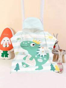 260GSM Ultra-Soft Microfiber Children's Hooded Cloak Poncho, Classic Print Design, Unisex, Highly Absorbent, Sand-Proof, Lightweight & Portable, Suitable For Bathroom, Beach, Seaside. Available In 3 Sizes (Please Choose Appropriate Size Based On Size Chart To Avoid Oversized Or Undersized)