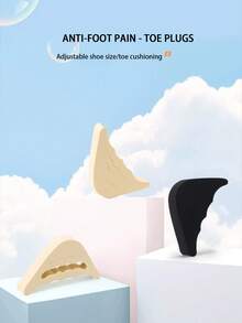 Shoe Toe Box Decreaser, Half Size Shoe Inserts For High Heels, Toe Pain & Blister Relief, Anti-Slip & Soft Cushion - Black - View 3