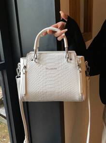 BELLEBORG Bolso de mano elegante para mujer con patrón de cocodrilo