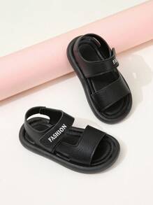 Fashionable Solid Anti-Slip Wear-Resistant Soft Sole Beach Sandals For Babies - Black - View 4