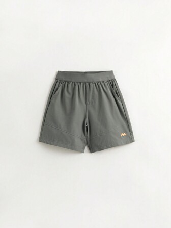 MARC&JANIE Pantalones cortos de verano para niños jóvenes, ligeros y elegantes, elásticos, de secado rápido y bloques de color con etiqueta pequeña