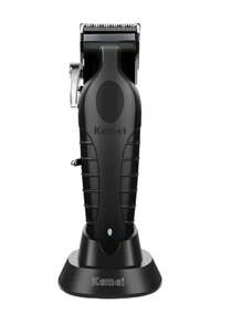 Kemei 科密品牌KM-2296新版專業髮剪，男士理髮機，電動理髮器，強大可充電可調無線配充電底座理髮機，家用或理髮店使用 - 黑色 - 查看 4