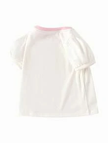 Balabala 年轻女孩T恤儿童短袖上衣2024新款春夏季小女孩甜美印花潮流 - 白色 - 查看 5