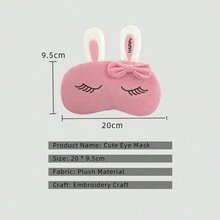 ATOMUS Pink Cartoon Rabbit Eye Mask, Sleep/Nap Blindfold, Cute Design To Relieve Eye Fatigue And Protect Eyes - Pink - View 2