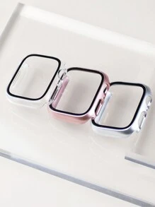 3 Packs Pc + Tempered Glass All-In-One Watch Case, Anti-Drop Stylish Protective Cover, Compatible With Apple Watch Case 40/41/42/44/45/46/49mm, Compatible With Apple Watch Series Ultra/Se/11/10/9/8/7/6/5/4, Smart Watch Accessories Men Wumen - Silver+Rose Gold+Transparent - View 6