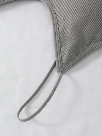 3pcs Ribbed Racerback Seamless Bra Tops, Versatile Layering Undergarment