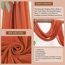 1pc Elegant Sheer Wedding Arch Background Curtain Indoor And Outdoor Decoration