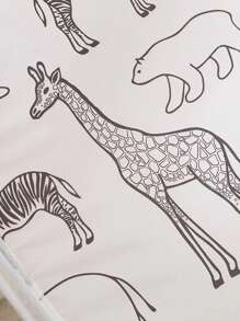 1pc Branco Malha Respirável Cesto de Armazenamento Cesto de Roupas, Girafa Bonito Padrão Animal Bolsa de Armazenamento Dobrável para Roupas de Bebê Brinquedos, Pop Up Cesto de Roupas Amor Dia dos Namorados