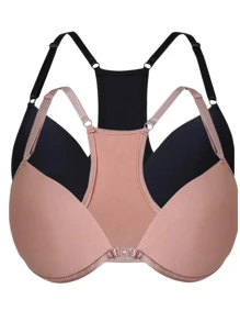 Kit 2 Sutiã Nadador Fecho Frontal Com Bojo e Alças Reguláveis Regata