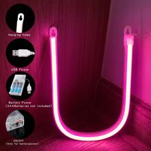 1 pieza Lámpara con letra LED encendida, decoración romántica de propuesta rosa con luz de neón, decoración de escritorio o de pared, luces de palabras DIY alimentadas por USB o batería como LOVE, HAPPY BIRTHDAY, MARRY ME, MERRY CHRISTMAS, adecuada para habitación de niña, dormitorio, bar, camping, fiesta de cumpleaños, San Valentín, boda, regalo de Navidad - Blanco - Ver 46