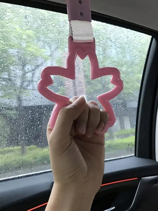 1pc Colorful Cherry Blossom Car Roof Handle With Warning Trailer Strap And Rear Bumper Ring