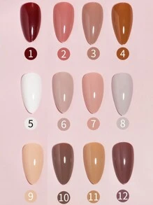 VV MEI JIA ER 288-tlg. (gemischtes Set mit 12 Farben, Nude-Look) mittellange aufklebbare Nägel, künstliche Acrylnägel, vollständige Abdeckung, feste, glänzende aufklebbare Nägel, künstliche Nägel für Frauen und Mädchen, DIY-Nagelset mit Aufbewahrungsbox, Nagelzubehör